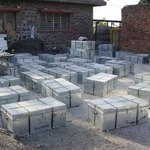 Large container order of Scolecite packed in Metal Trunks